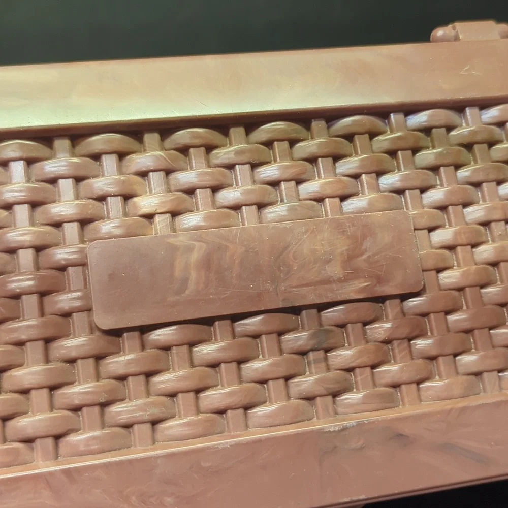 Vintage Marbled‎ Plastic Sewing Caddy Case